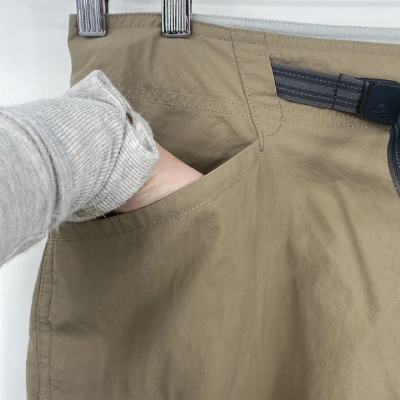 Mountain Hardwear‎ Pants Womens Size 14/ 32 Tan Straight Leg Camping Belted Hike - Picture 5 of 14